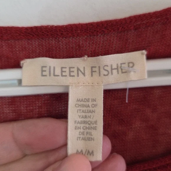 Eileen Fisher brick red linen tunic Sz M ( Oversized) - Picture 4 of 7